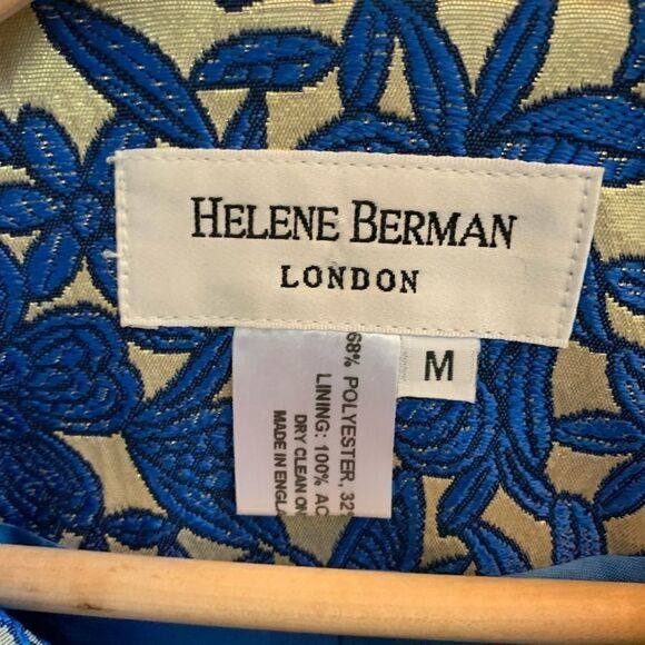 Helene Berman Blue & Gold Sparkle Zip Up Jacket sz M EUC - Picture 5 of 6